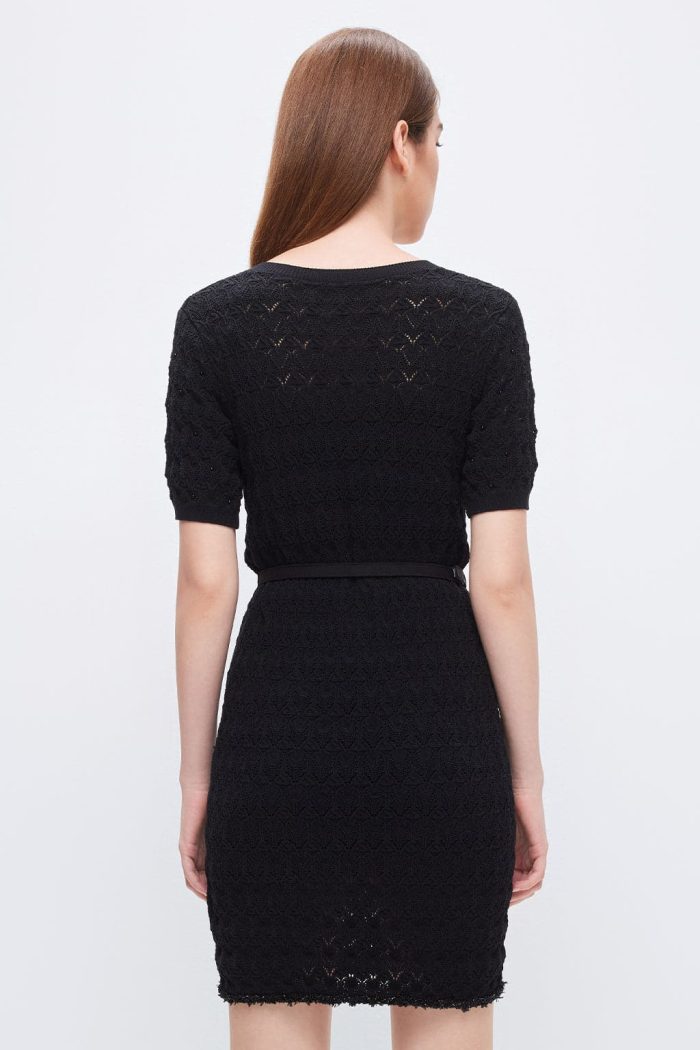 V-Neck Dress With Beaded Embellishment